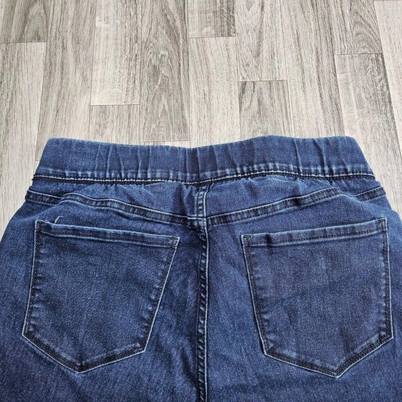 Old Navy Super Skinny Jean Womens 14 Blue Pull On Raw Hem Stretch Denim Jeggings - Picture 3 of 10